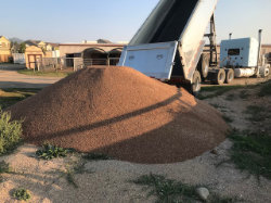 pea gravel for driveways, trailer parking areas, dog runs for larger dogs, lawn and garden paths, under playground equipment and delivered for commercial projects.